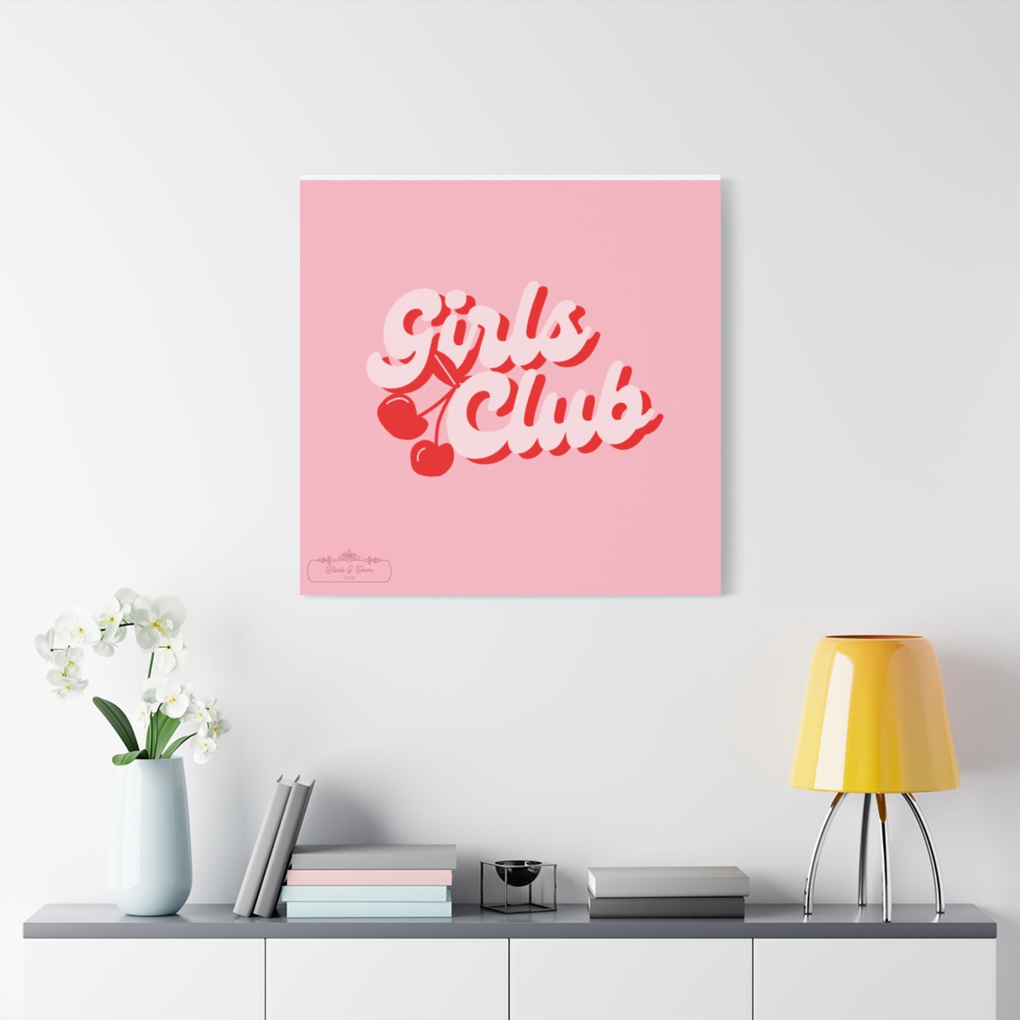 "Girls Club" Pink Trendy Canvas Poster