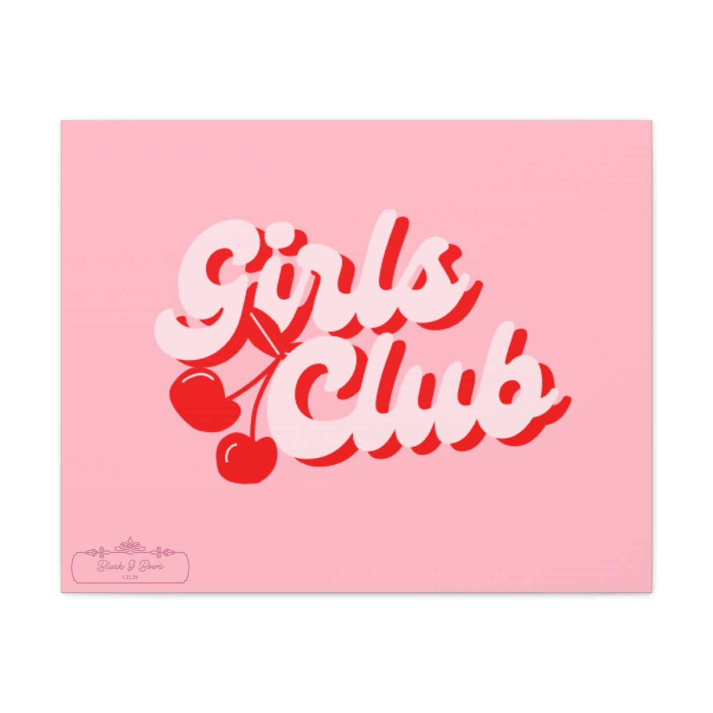 "Girls Club" Pink Trendy Canvas Poster