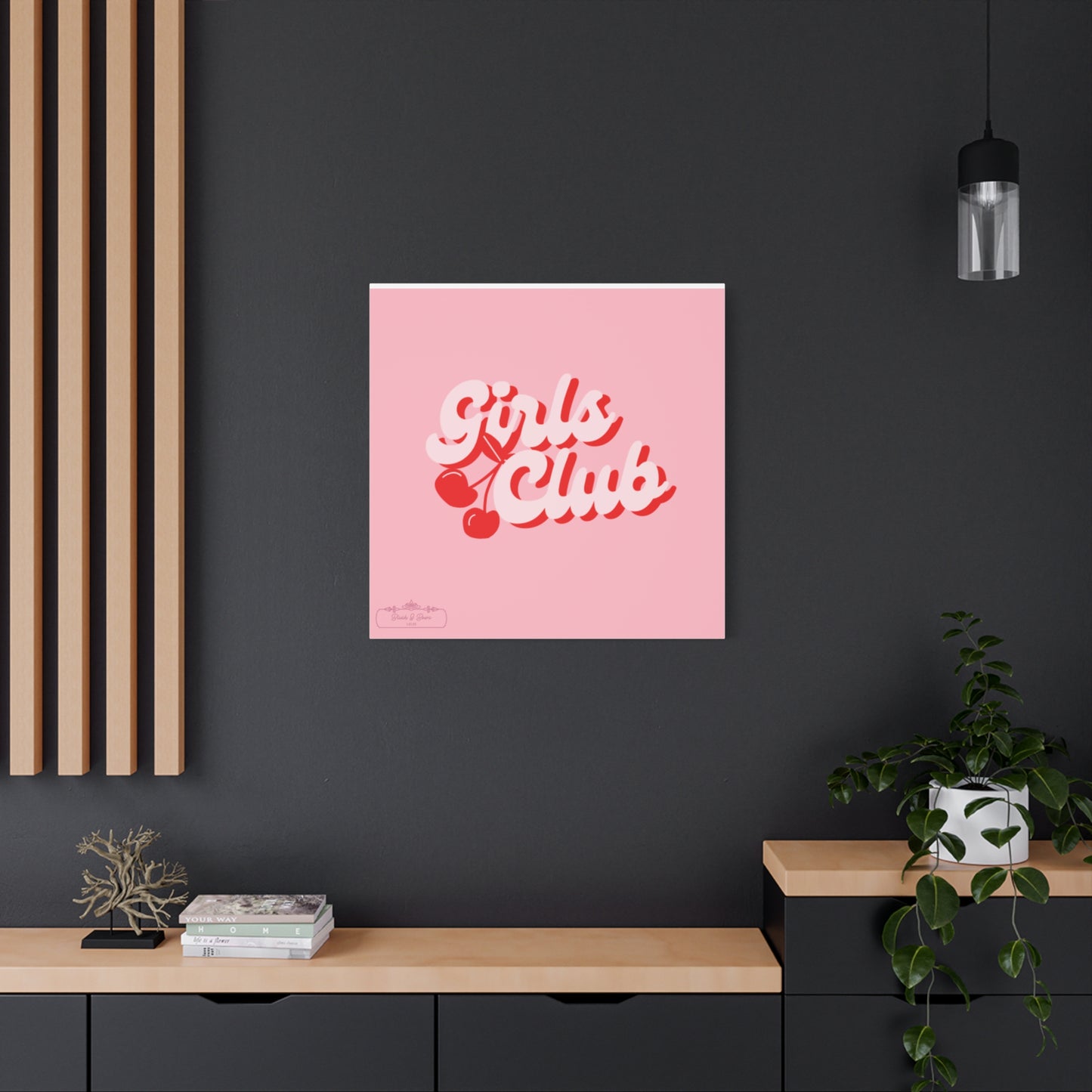 "Girls Club" Pink Trendy Canvas Poster