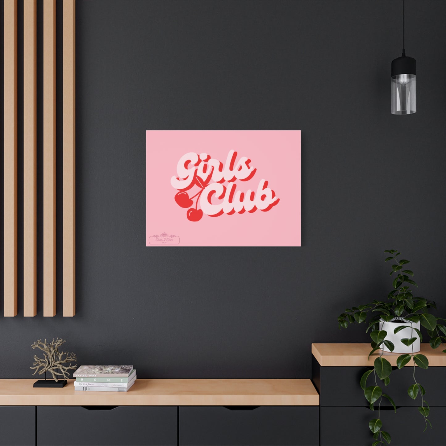 "Girls Club" Pink Trendy Canvas Poster