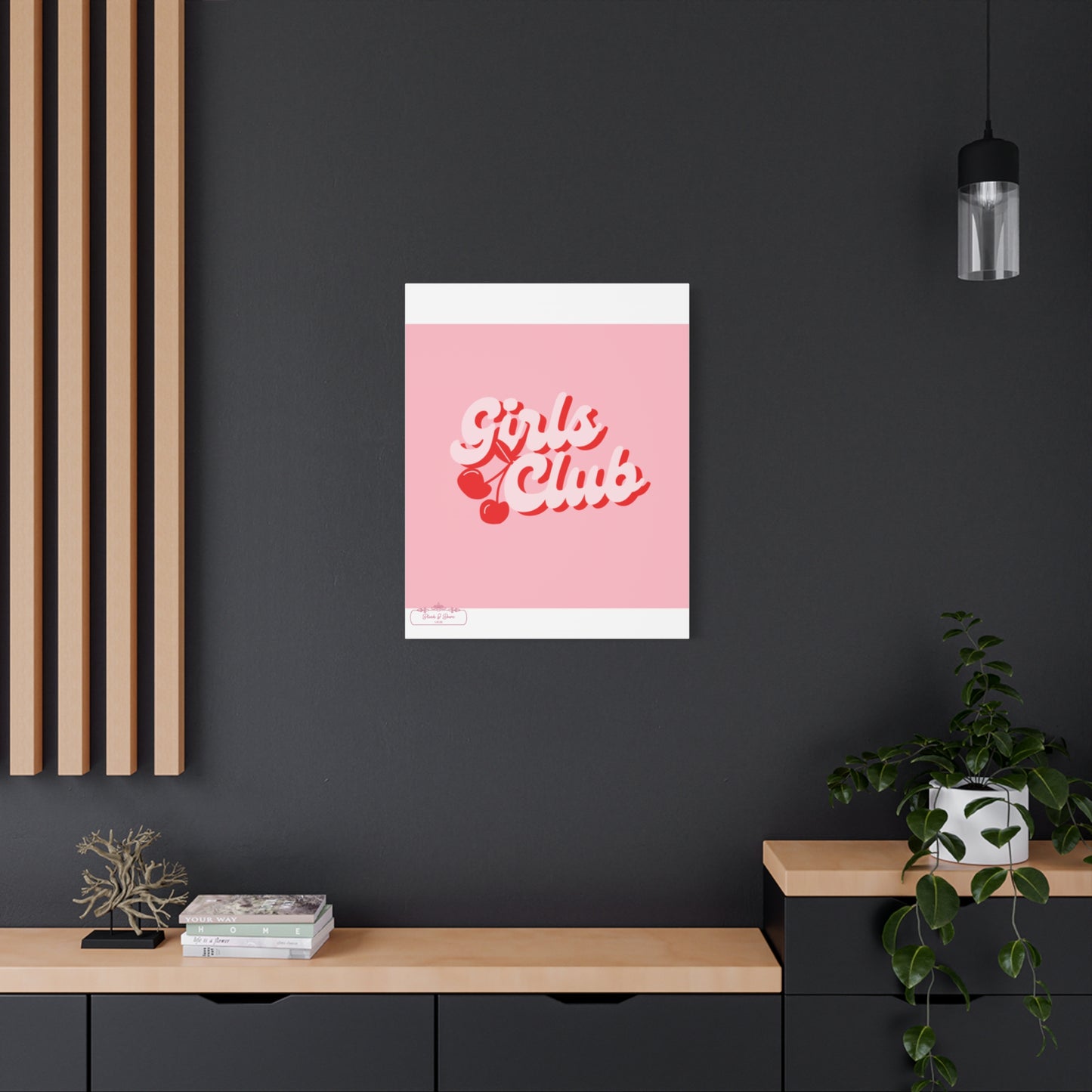 "Girls Club" Pink Trendy Canvas Poster