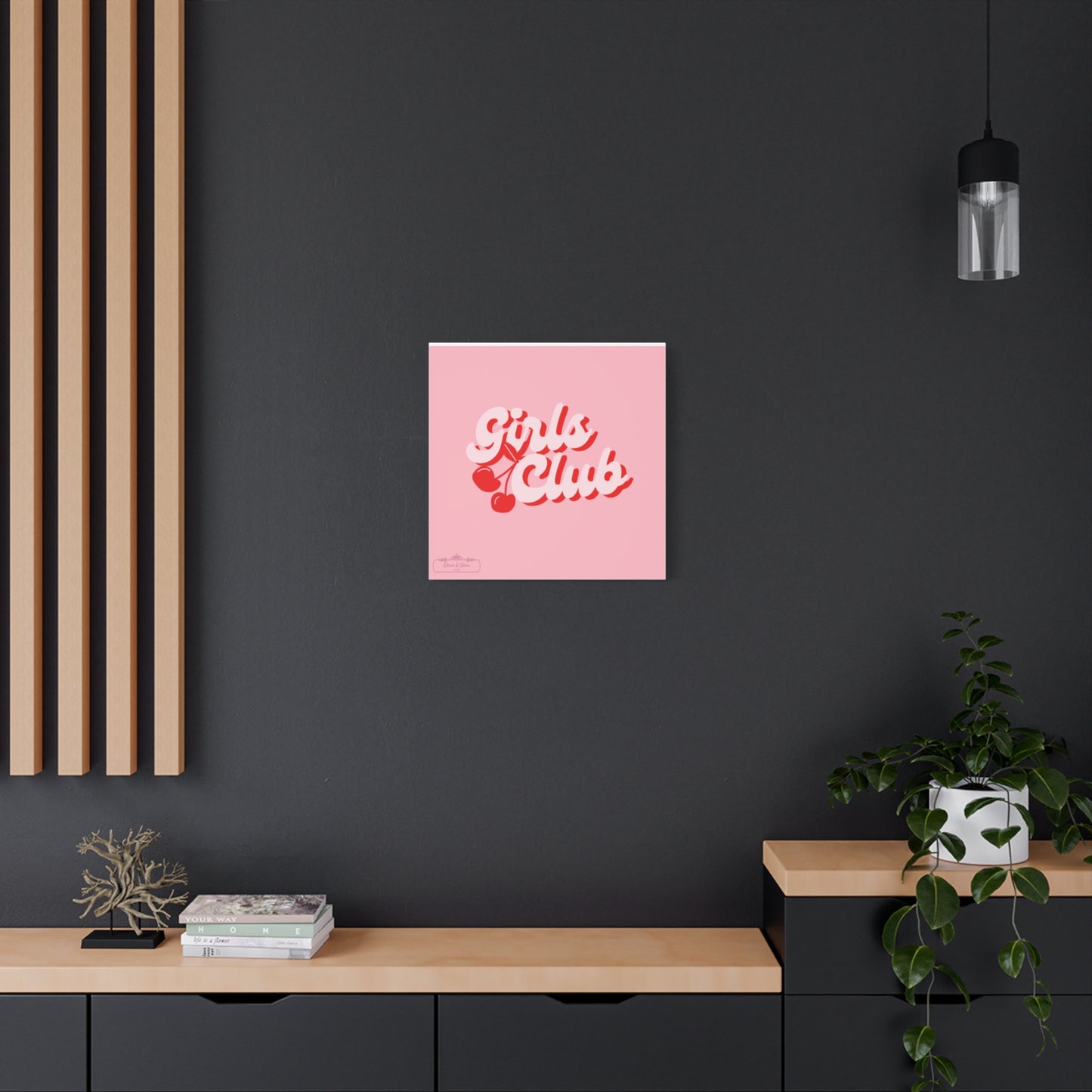 "Girls Club" Pink Trendy Canvas Poster