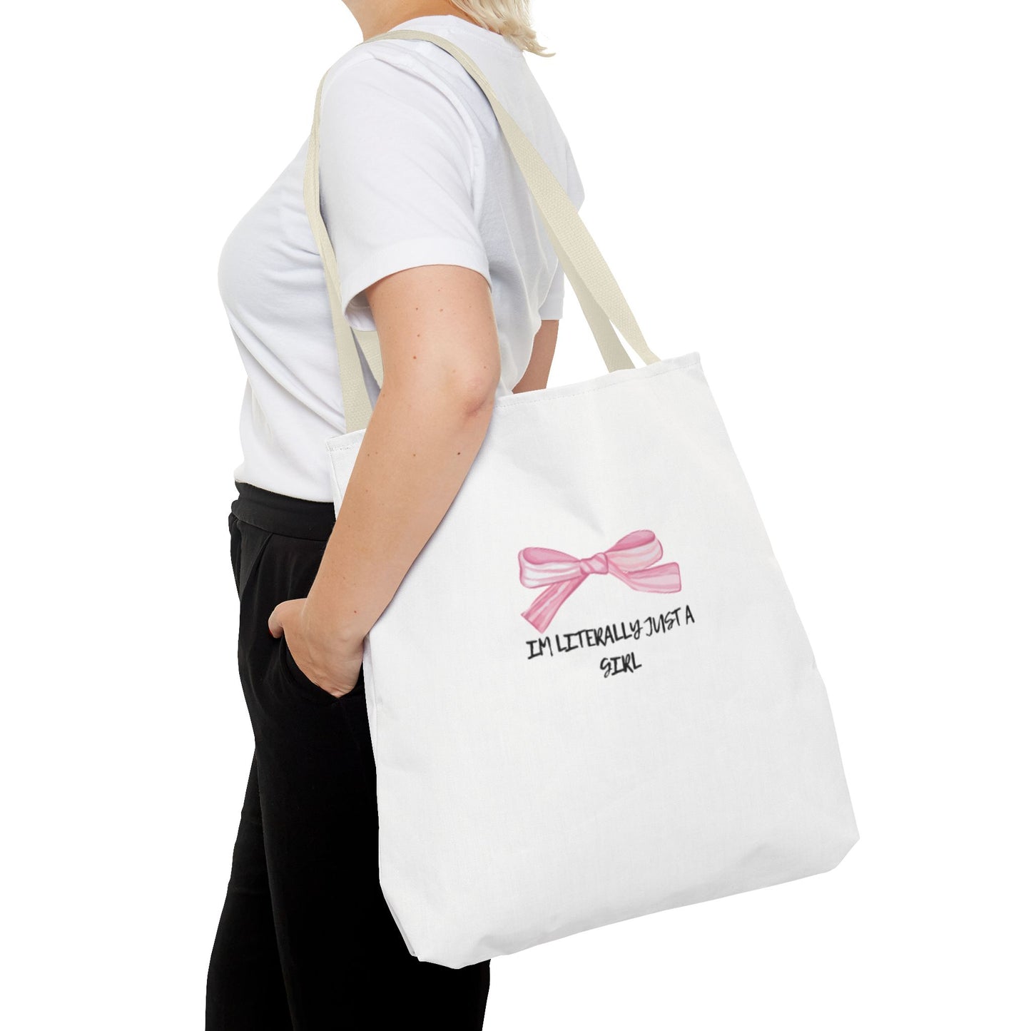 "Im Literally Just A Girl" Tote Bag (AOP)