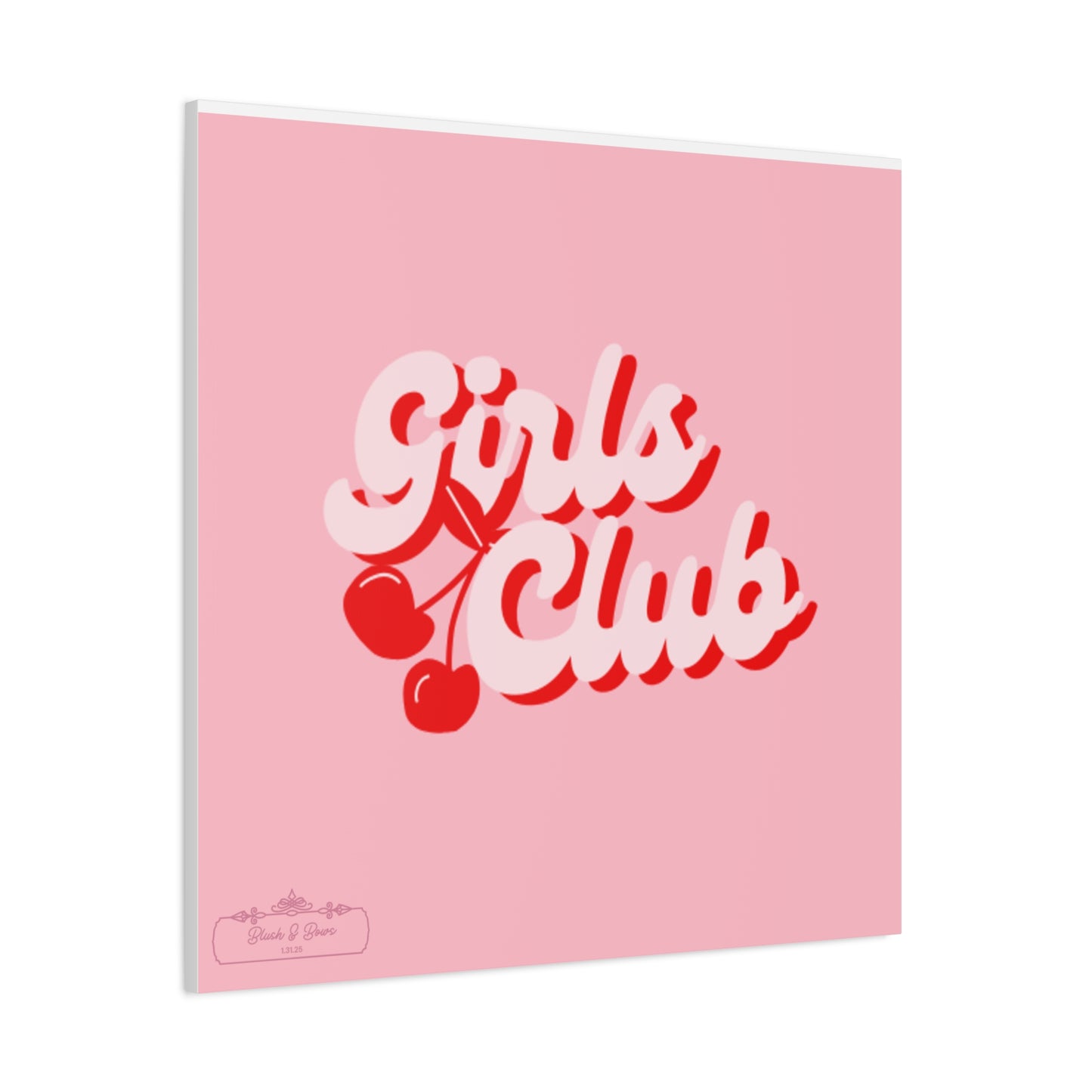 "Girls Club" Pink Trendy Canvas Poster