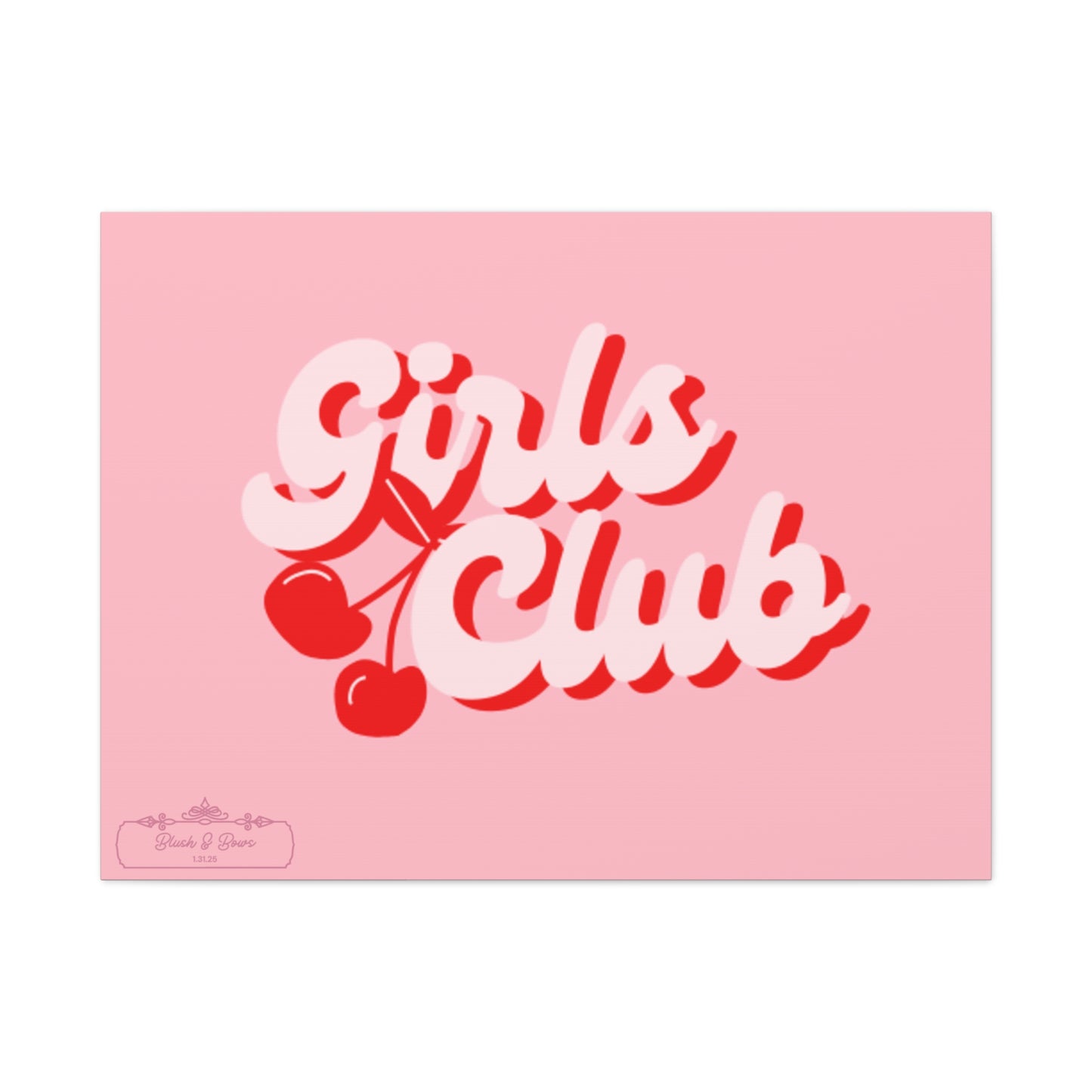 "Girls Club" Pink Trendy Canvas Poster