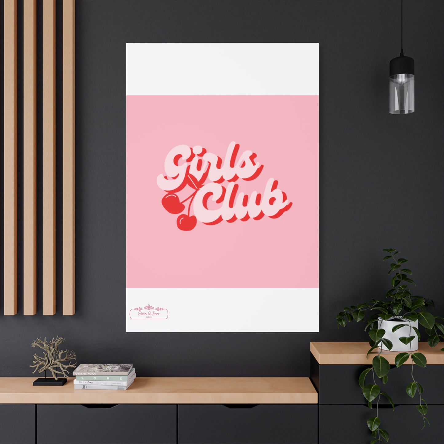 "Girls Club" Pink Trendy Canvas Poster