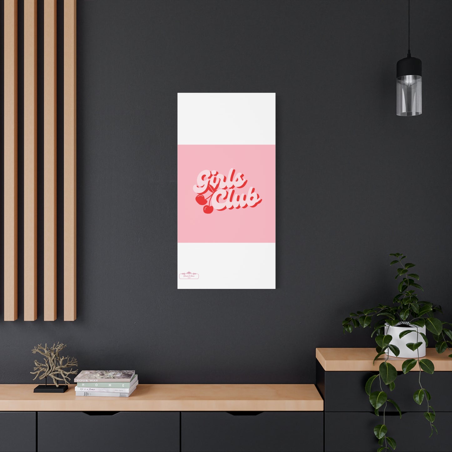 "Girls Club" Pink Trendy Canvas Poster