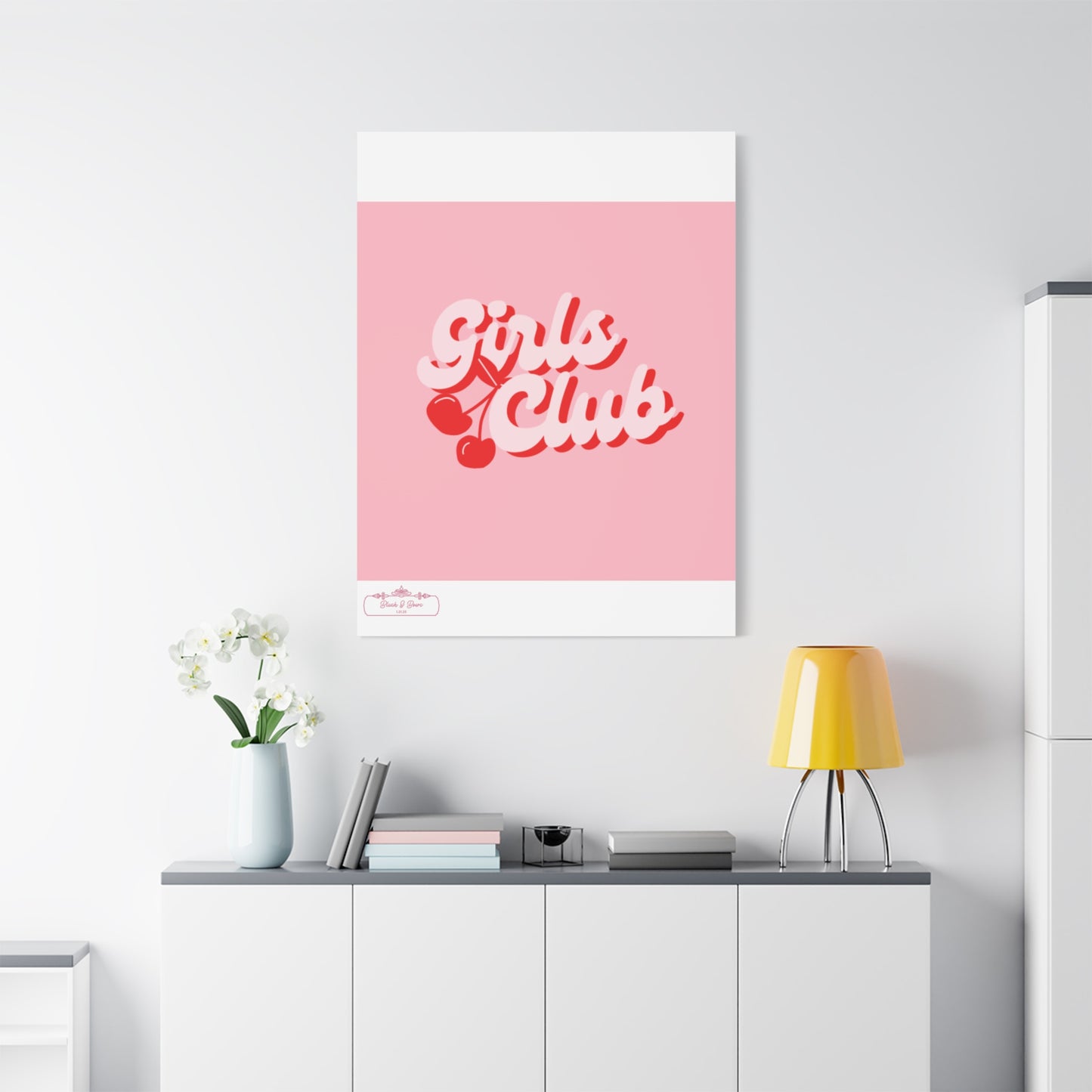 "Girls Club" Pink Trendy Canvas Poster