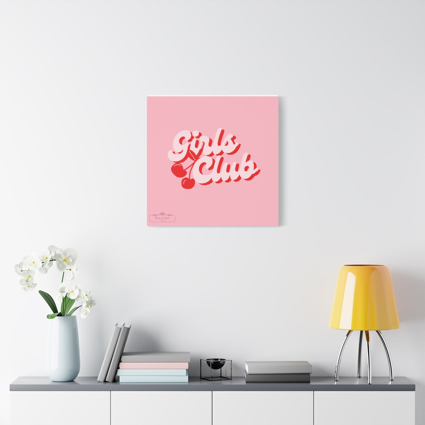 "Girls Club" Pink Trendy Canvas Poster