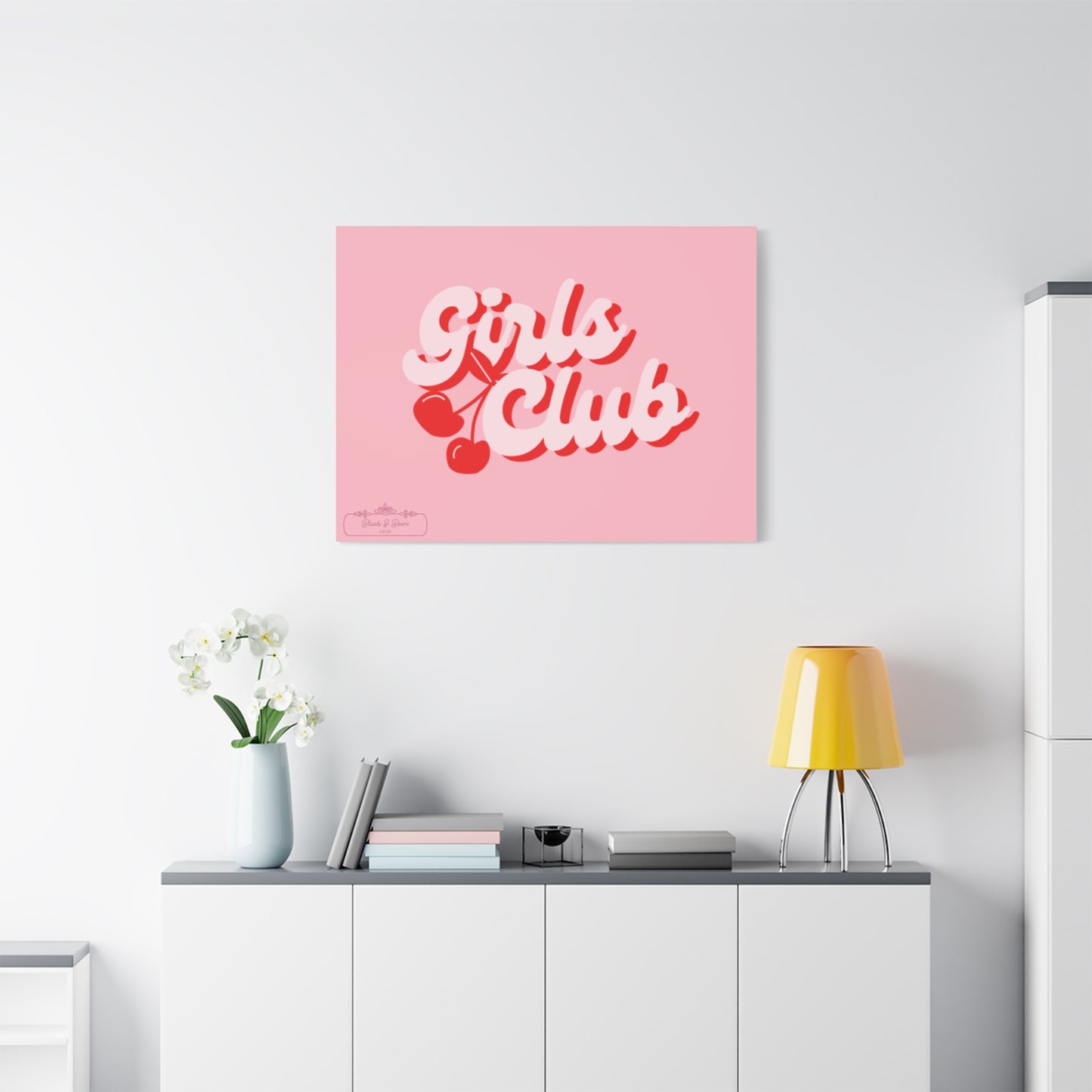 "Girls Club" Pink Trendy Canvas Poster