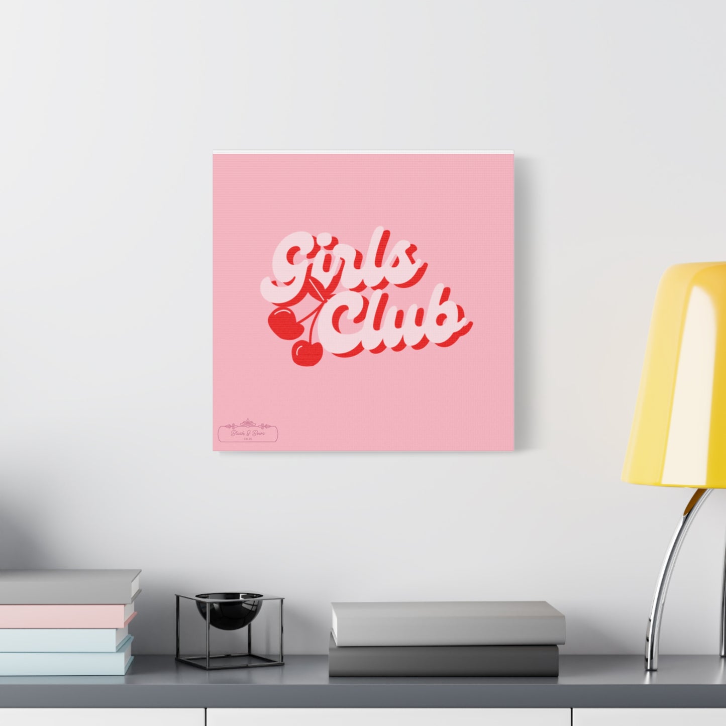 "Girls Club" Pink Trendy Canvas Poster