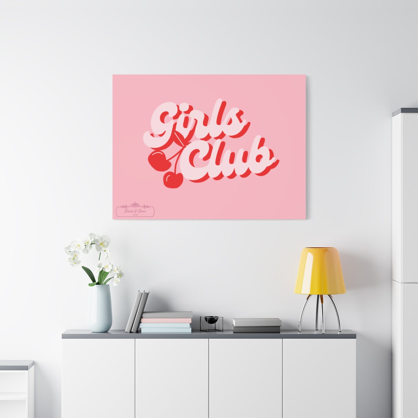 "Girls Club" Pink Trendy Canvas Poster