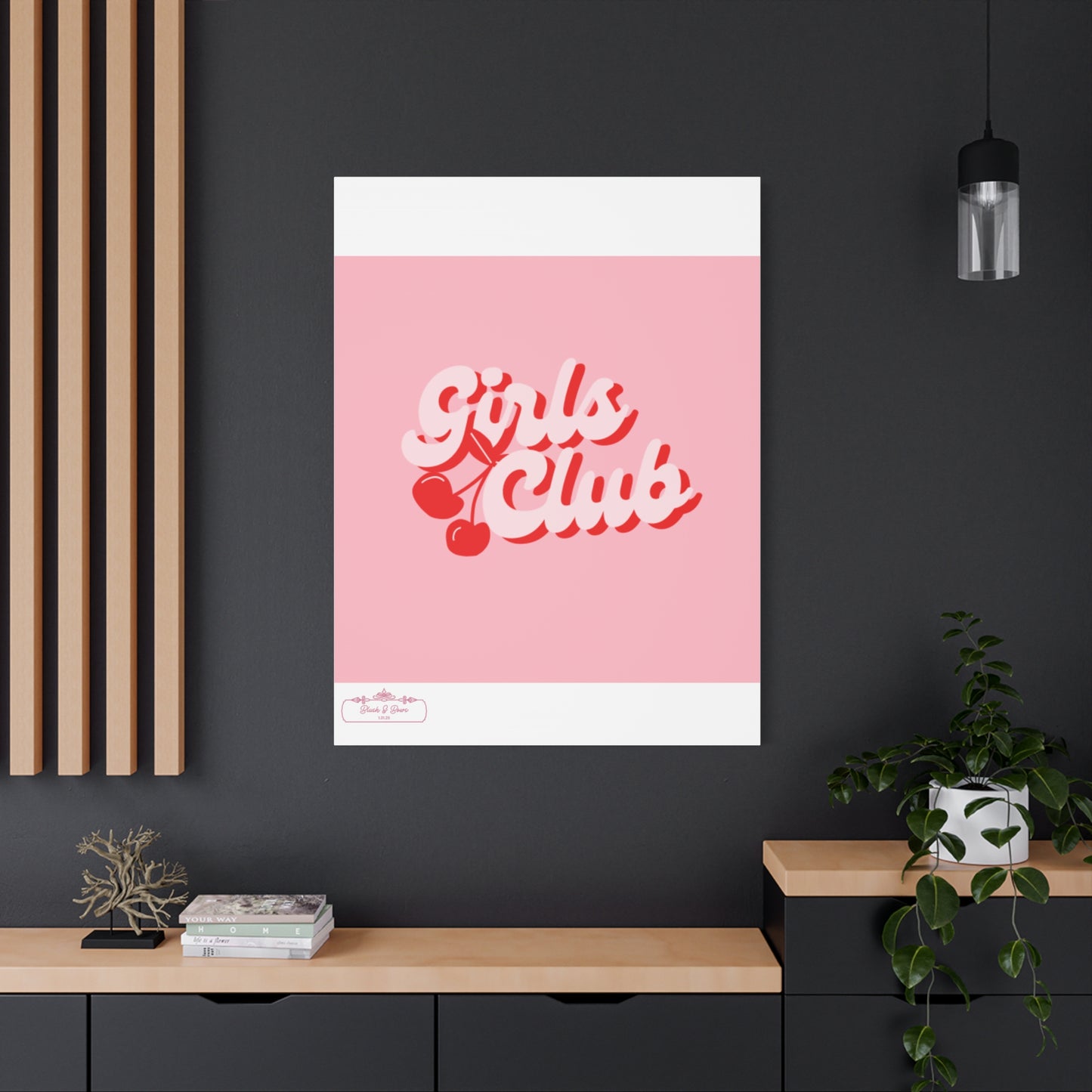 "Girls Club" Pink Trendy Canvas Poster