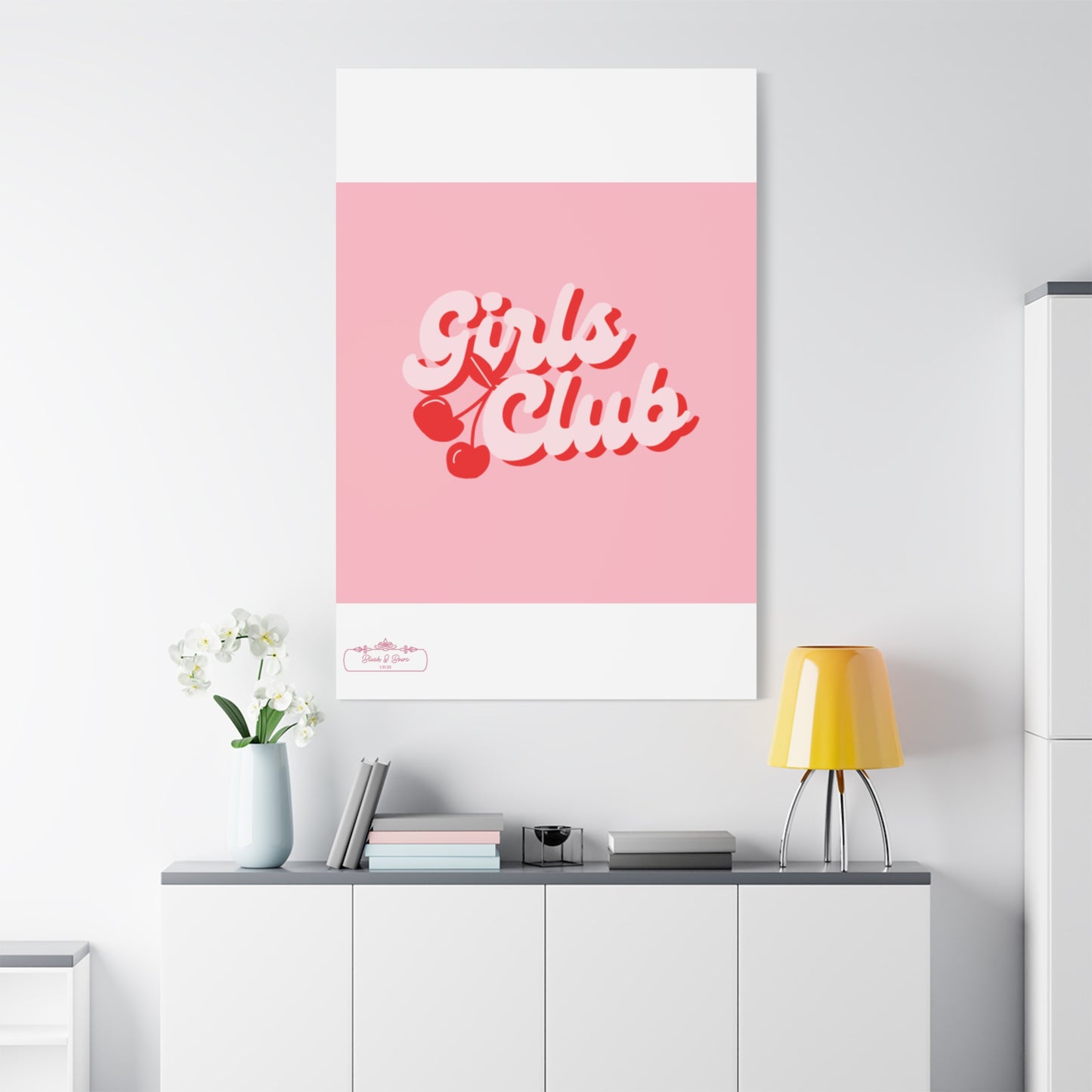 "Girls Club" Pink Trendy Canvas Poster