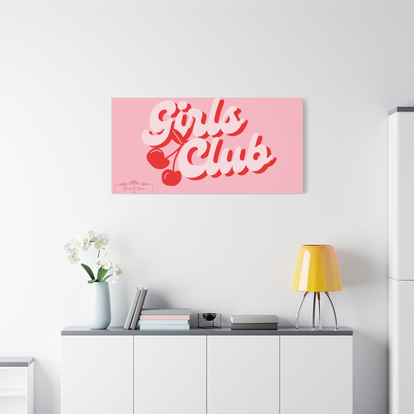 "Girls Club" Pink Trendy Canvas Poster