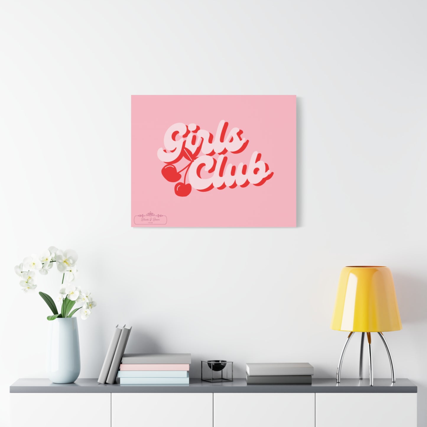 "Girls Club" Pink Trendy Canvas Poster