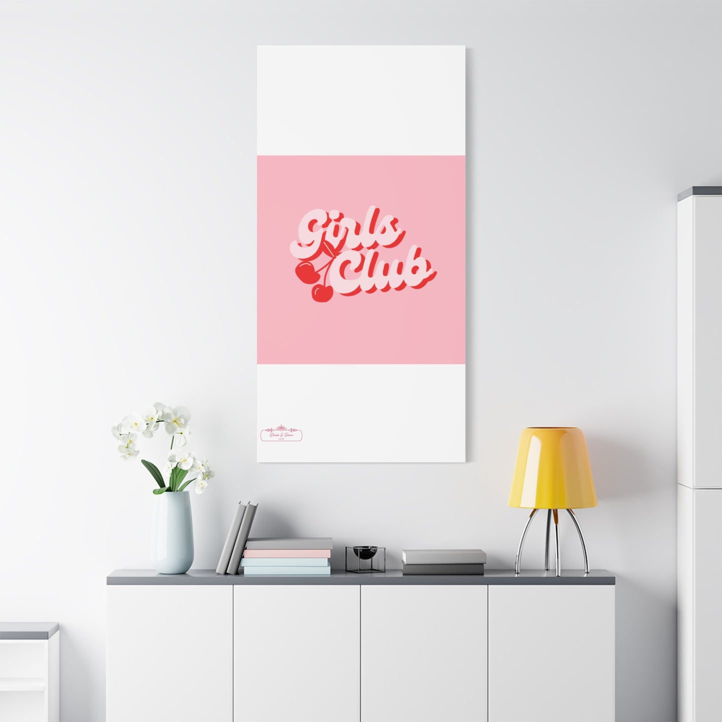 "Girls Club" Pink Trendy Canvas Poster