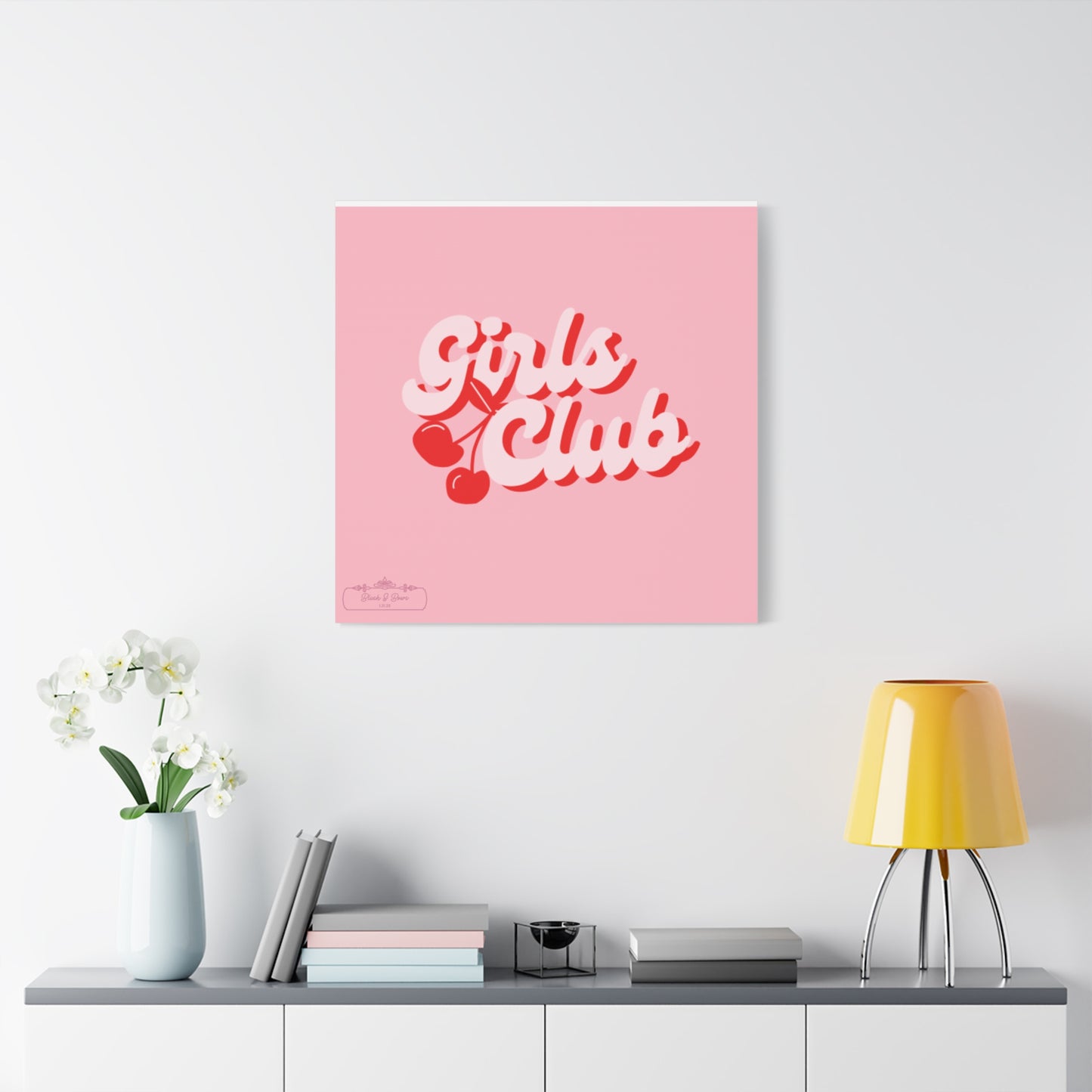 "Girls Club" Pink Trendy Canvas Poster