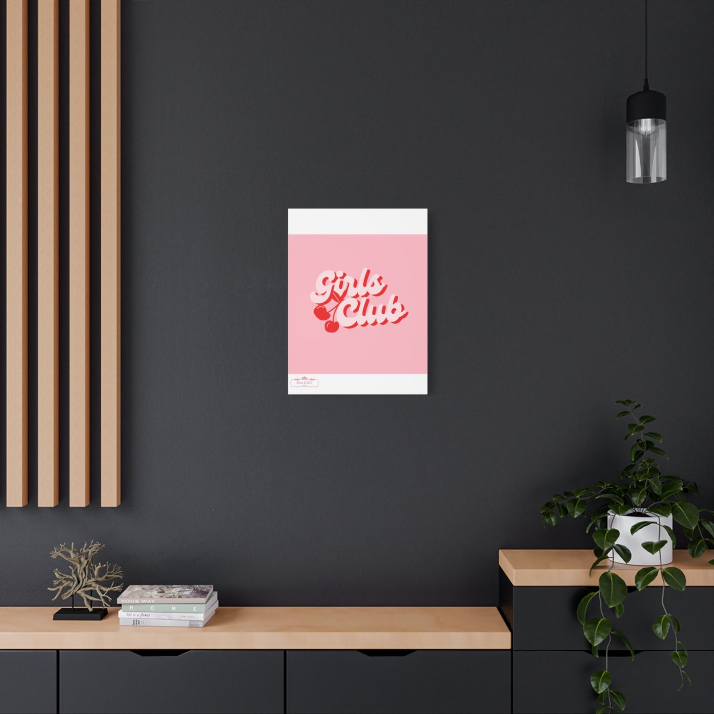 "Girls Club" Pink Trendy Canvas Poster