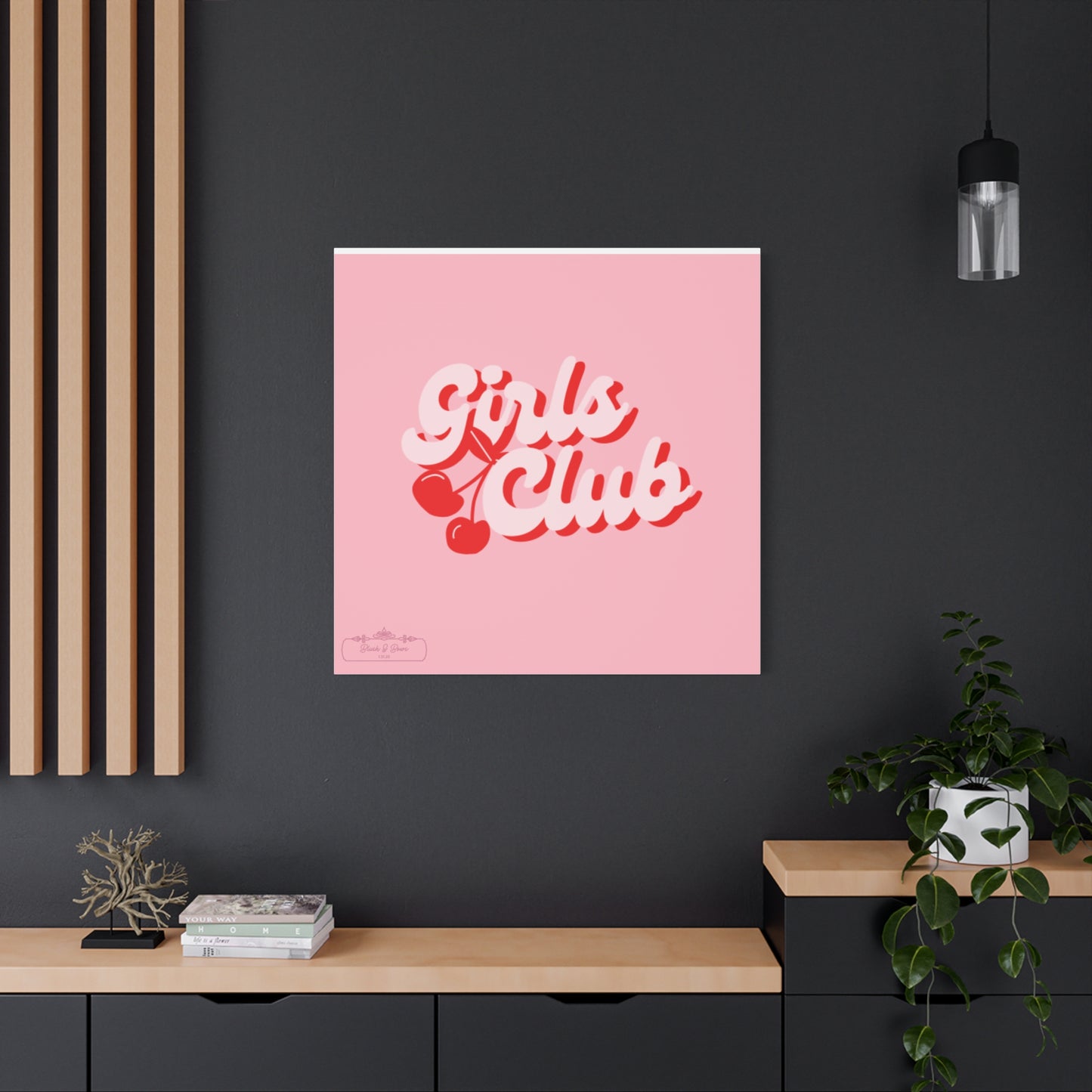 "Girls Club" Pink Trendy Canvas Poster