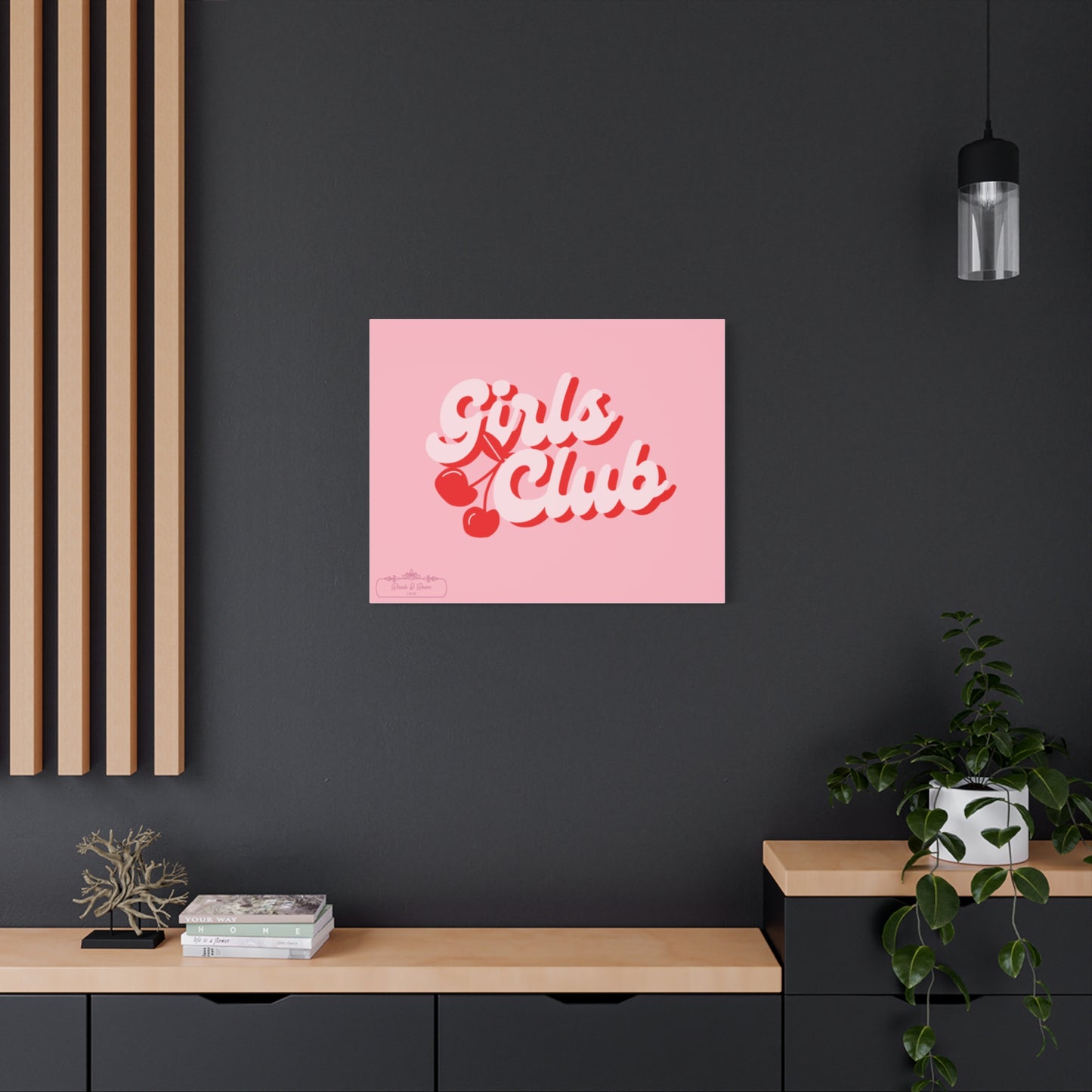 "Girls Club" Pink Trendy Canvas Poster