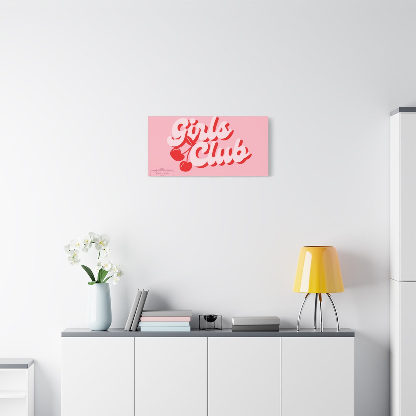 "Girls Club" Pink Trendy Canvas Poster