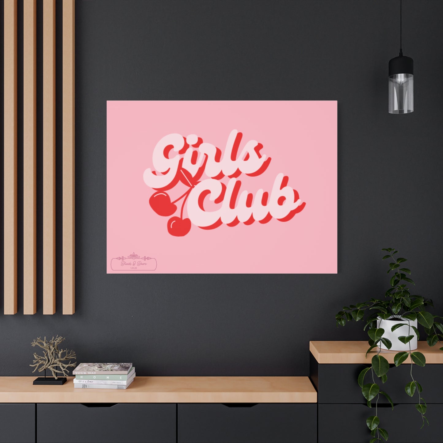 "Girls Club" Pink Trendy Canvas Poster