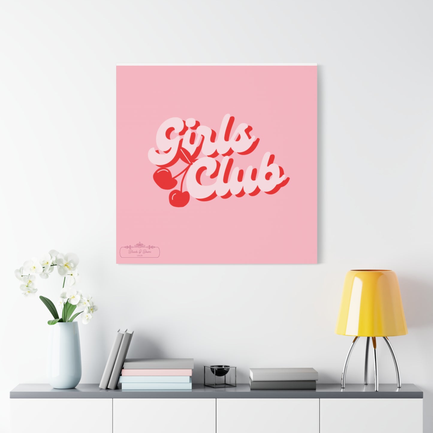 "Girls Club" Pink Trendy Canvas Poster