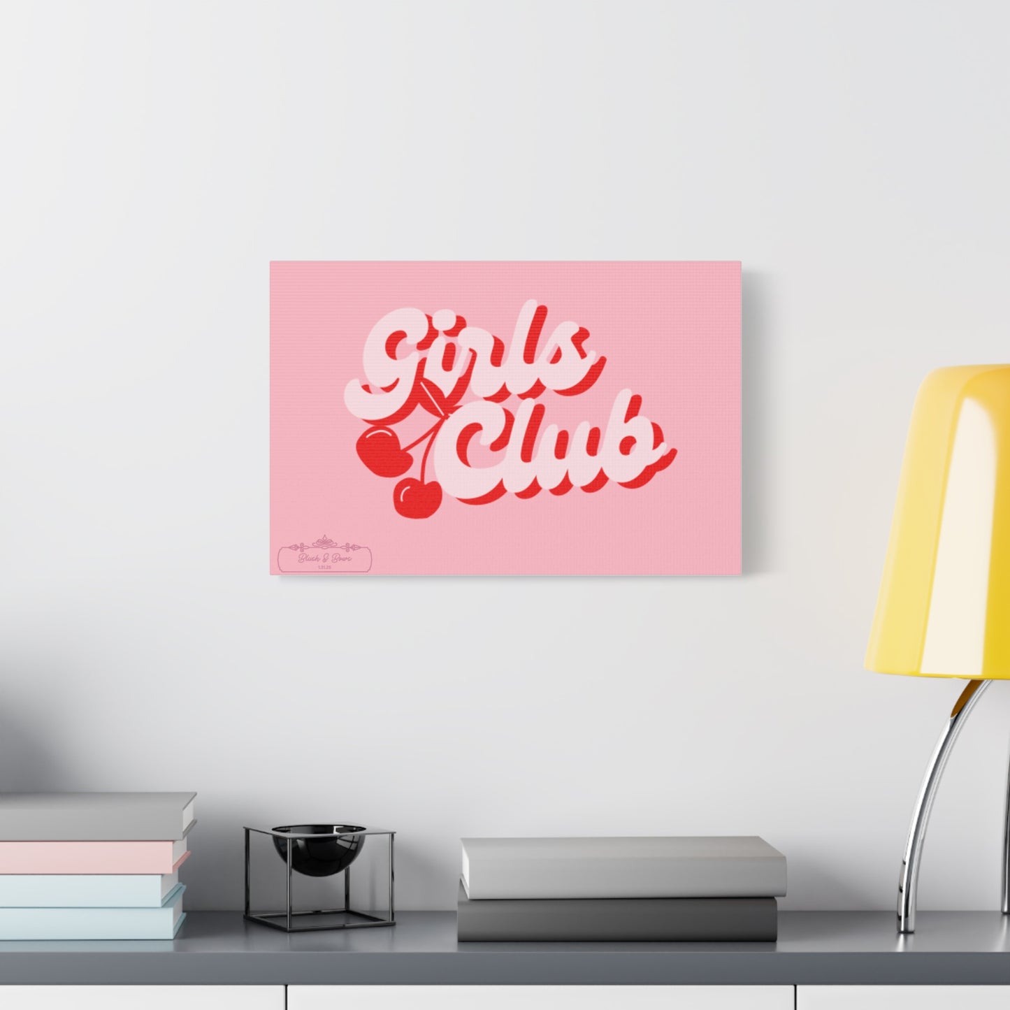 "Girls Club" Pink Trendy Canvas Poster