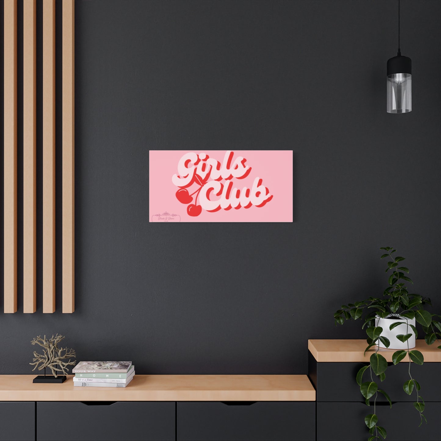 "Girls Club" Pink Trendy Canvas Poster