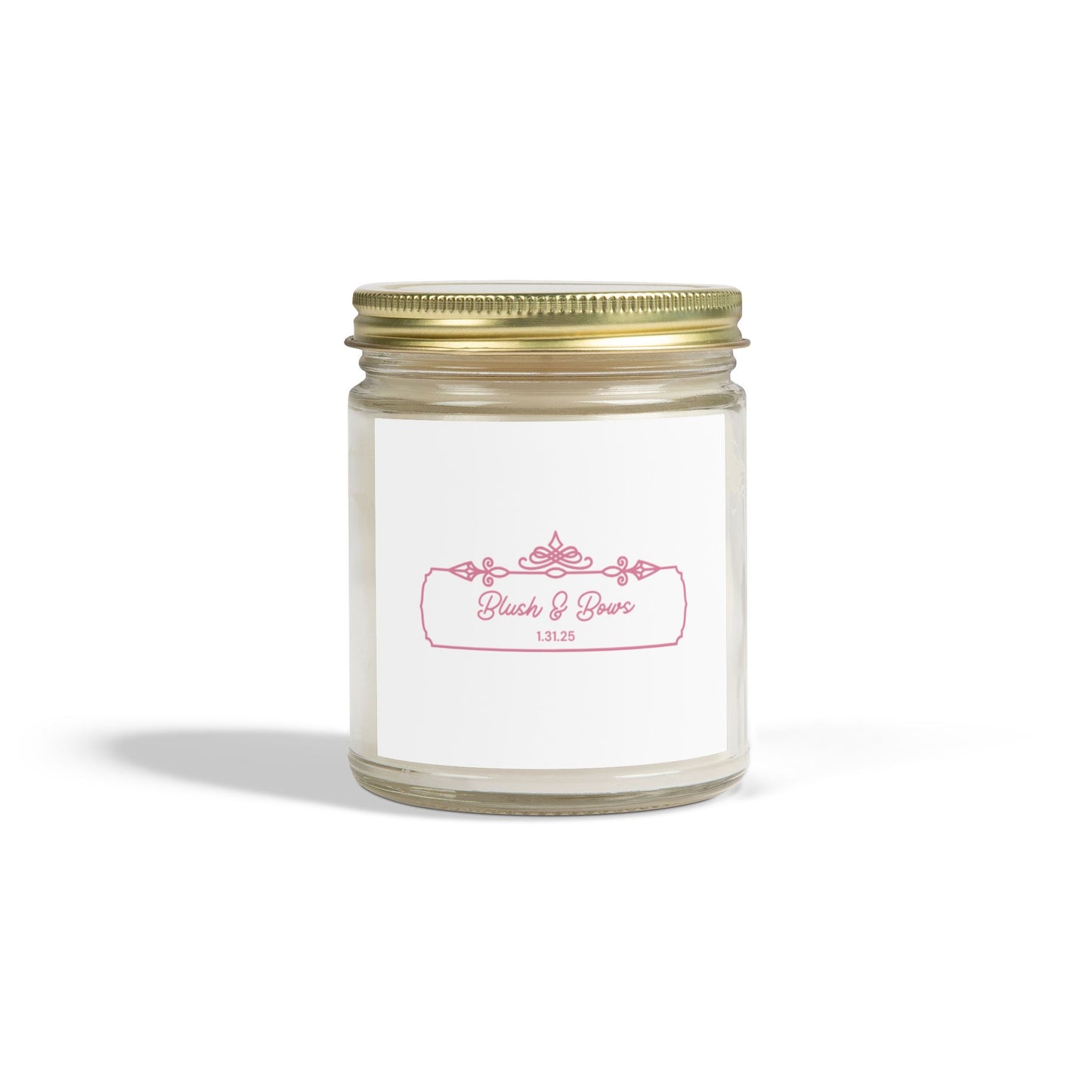 "Blush & Bows Logo" Scented Candles, Coconut Apricot Wax (4oz, 9oz)