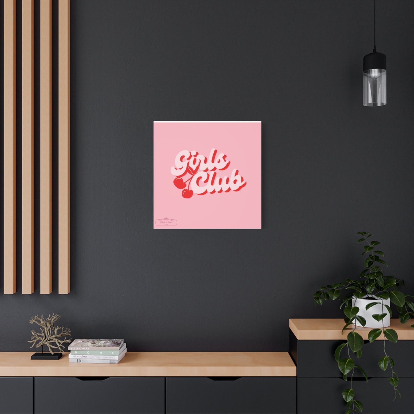 "Girls Club" Pink Trendy Canvas Poster