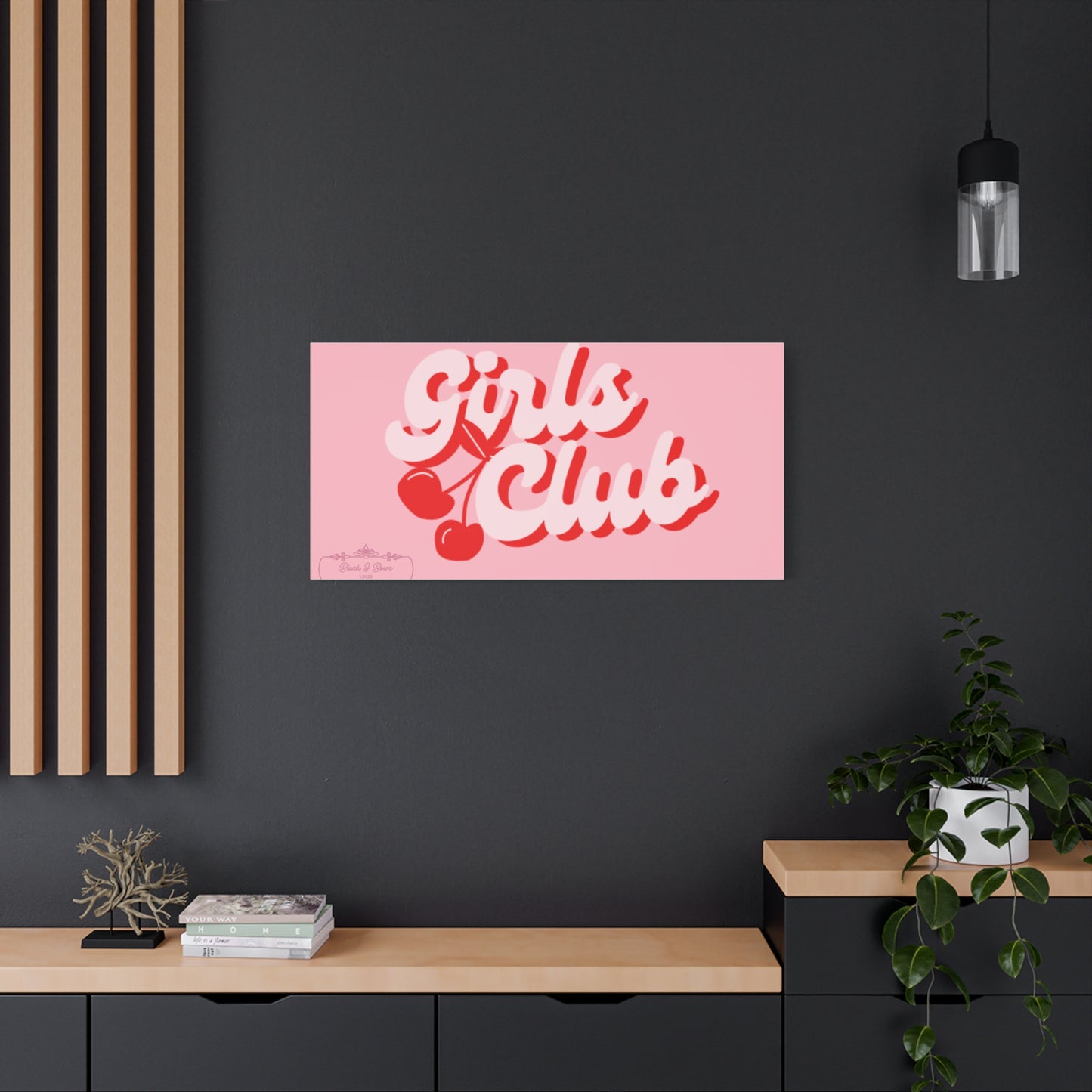 "Girls Club" Pink Trendy Canvas Poster