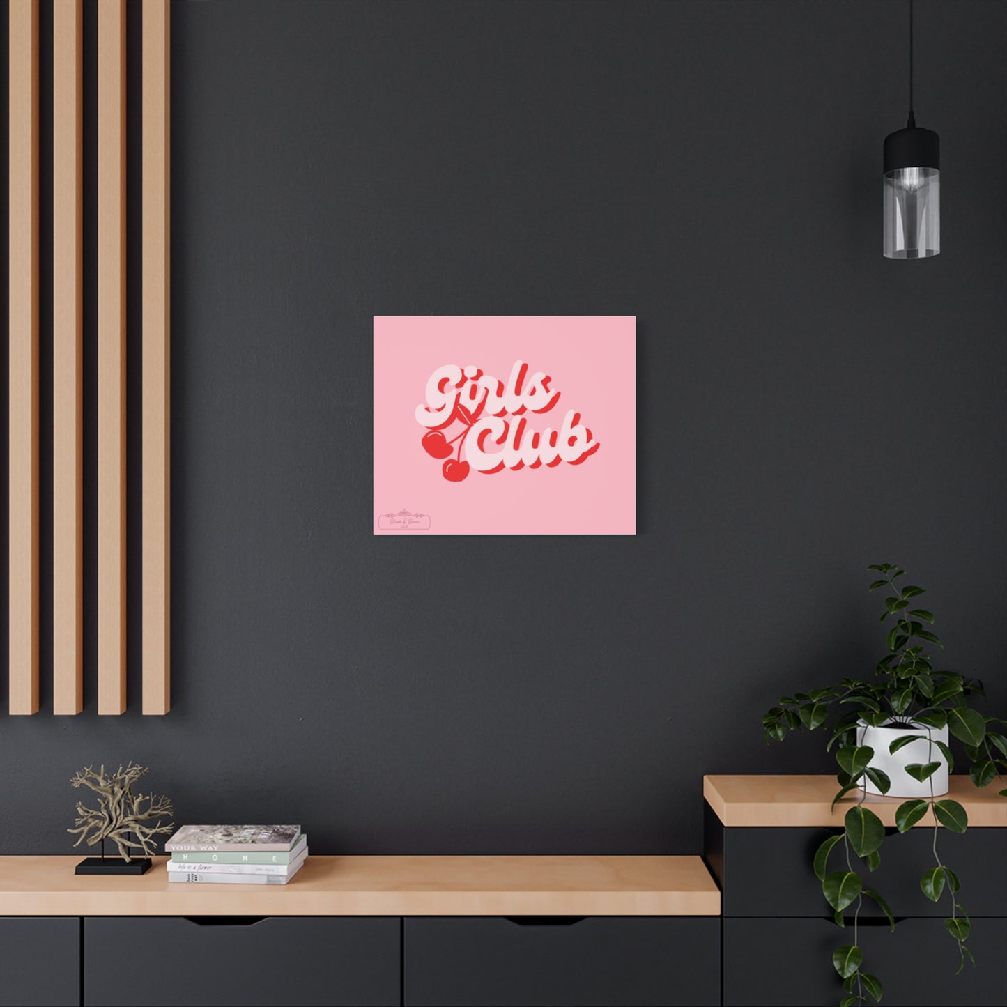 "Girls Club" Pink Trendy Canvas Poster