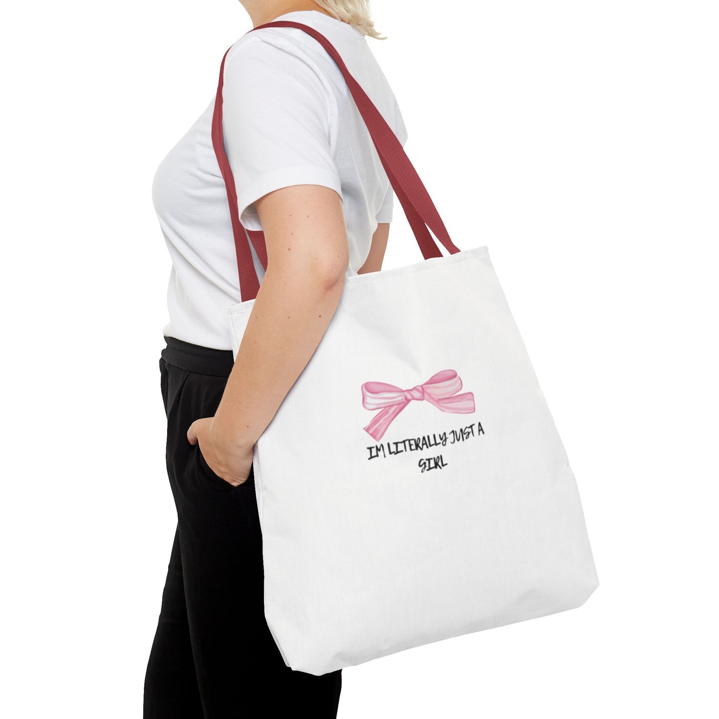 "Im Literally Just A Girl" Tote Bag (AOP)