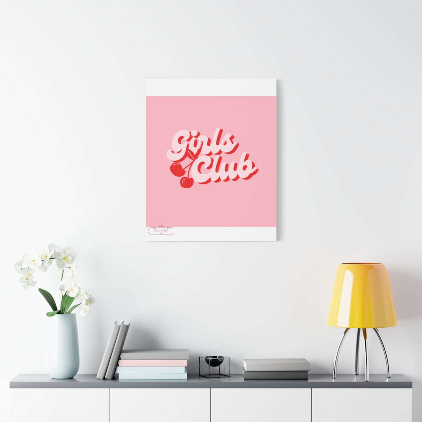 "Girls Club" Pink Trendy Canvas Poster