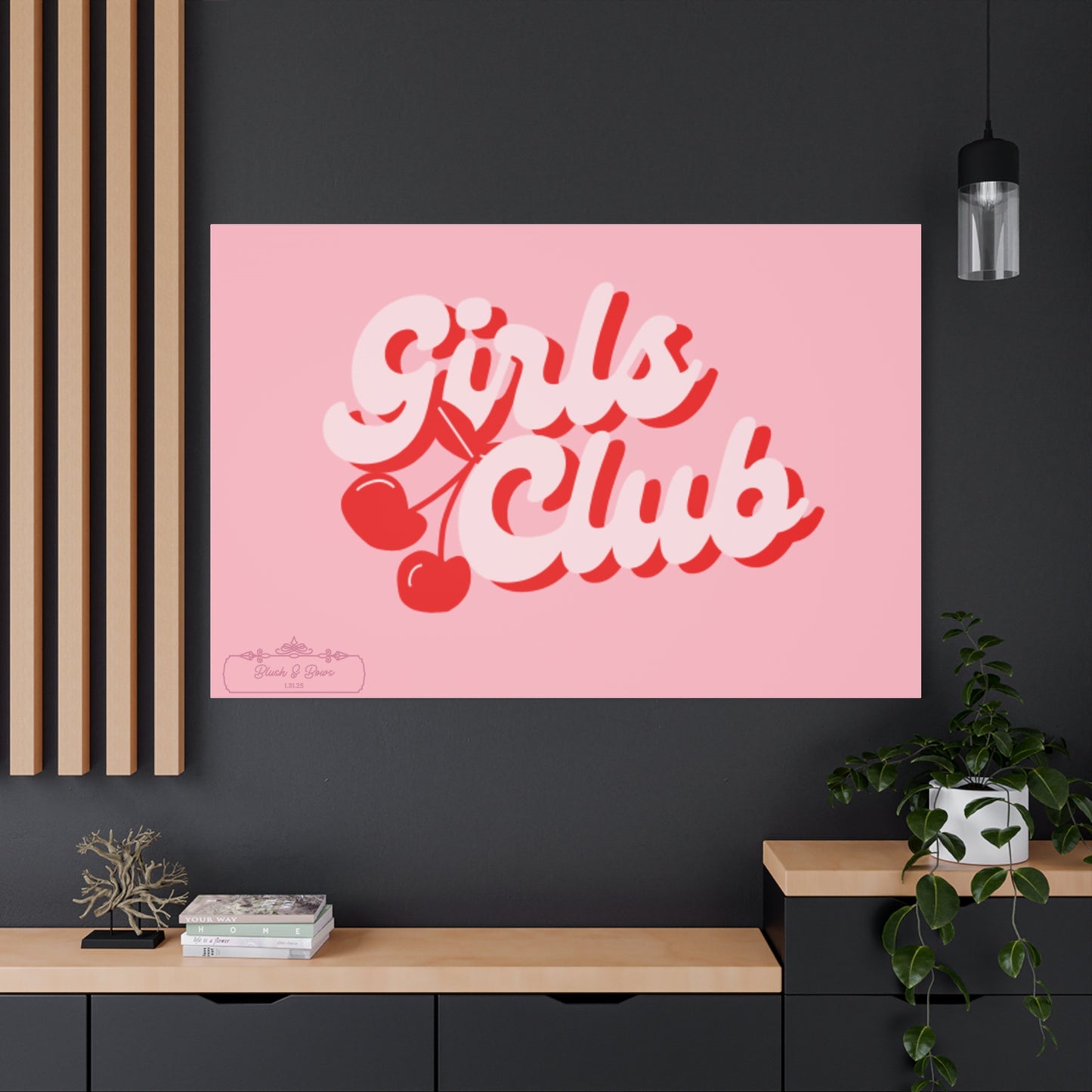 "Girls Club" Pink Trendy Canvas Poster