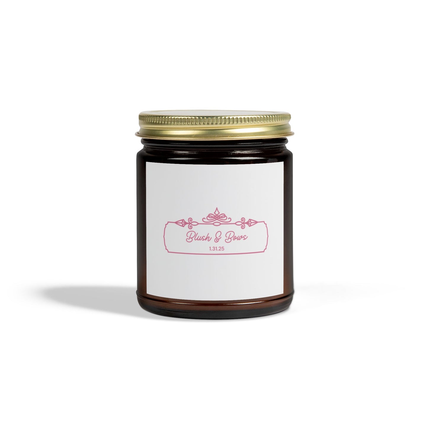 "Blush & Bows Logo" Scented Candles, Coconut Apricot Wax (4oz, 9oz)