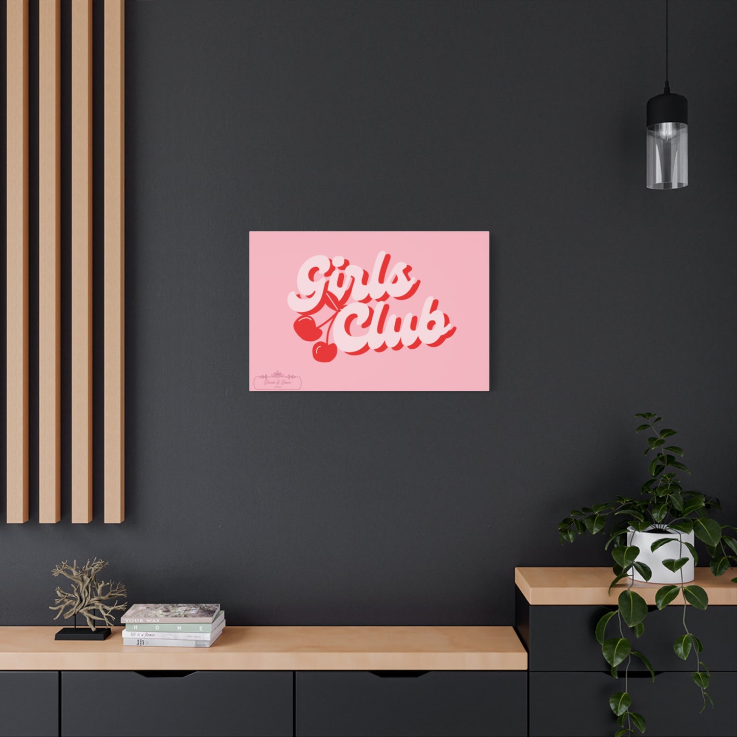 "Girls Club" Pink Trendy Canvas Poster