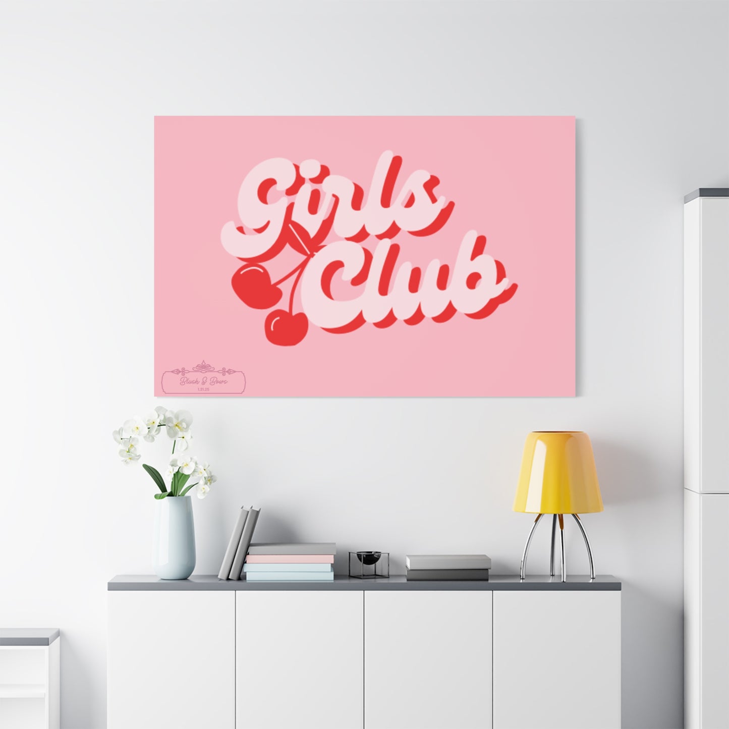 "Girls Club" Pink Trendy Canvas Poster