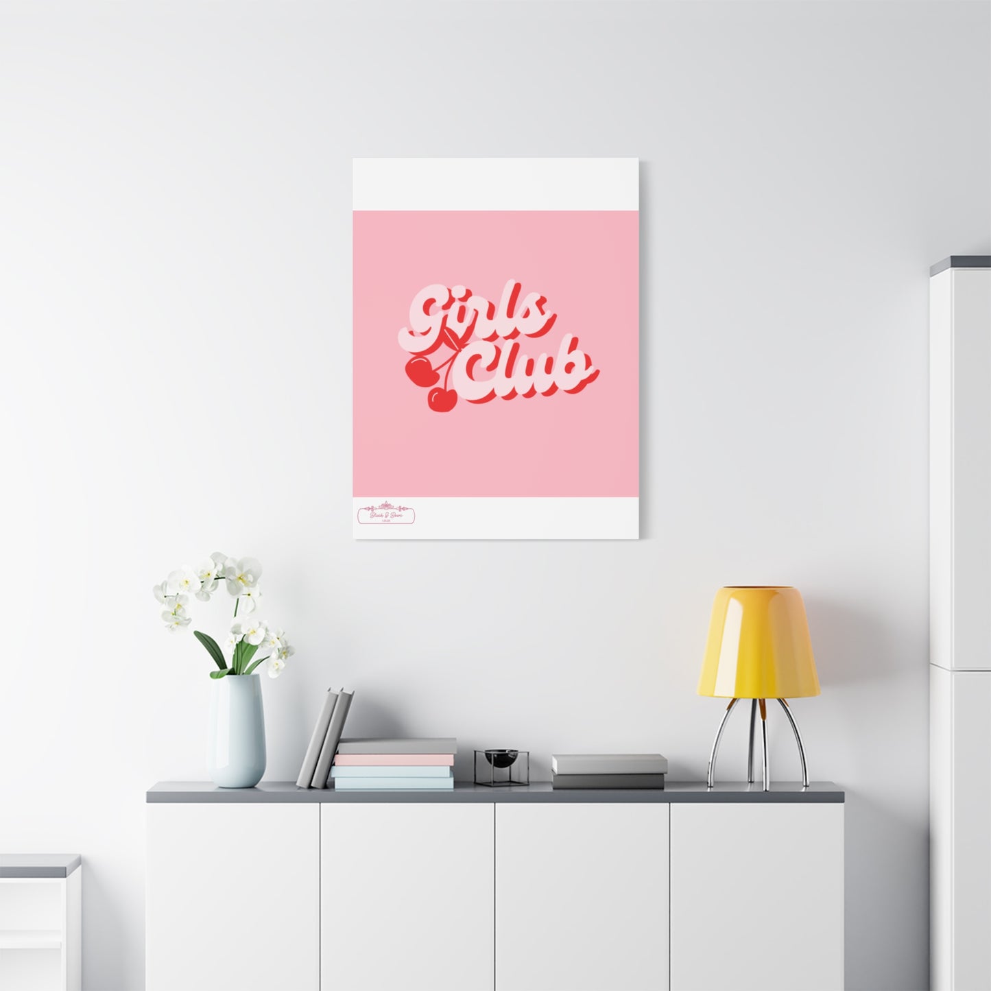 "Girls Club" Pink Trendy Canvas Poster