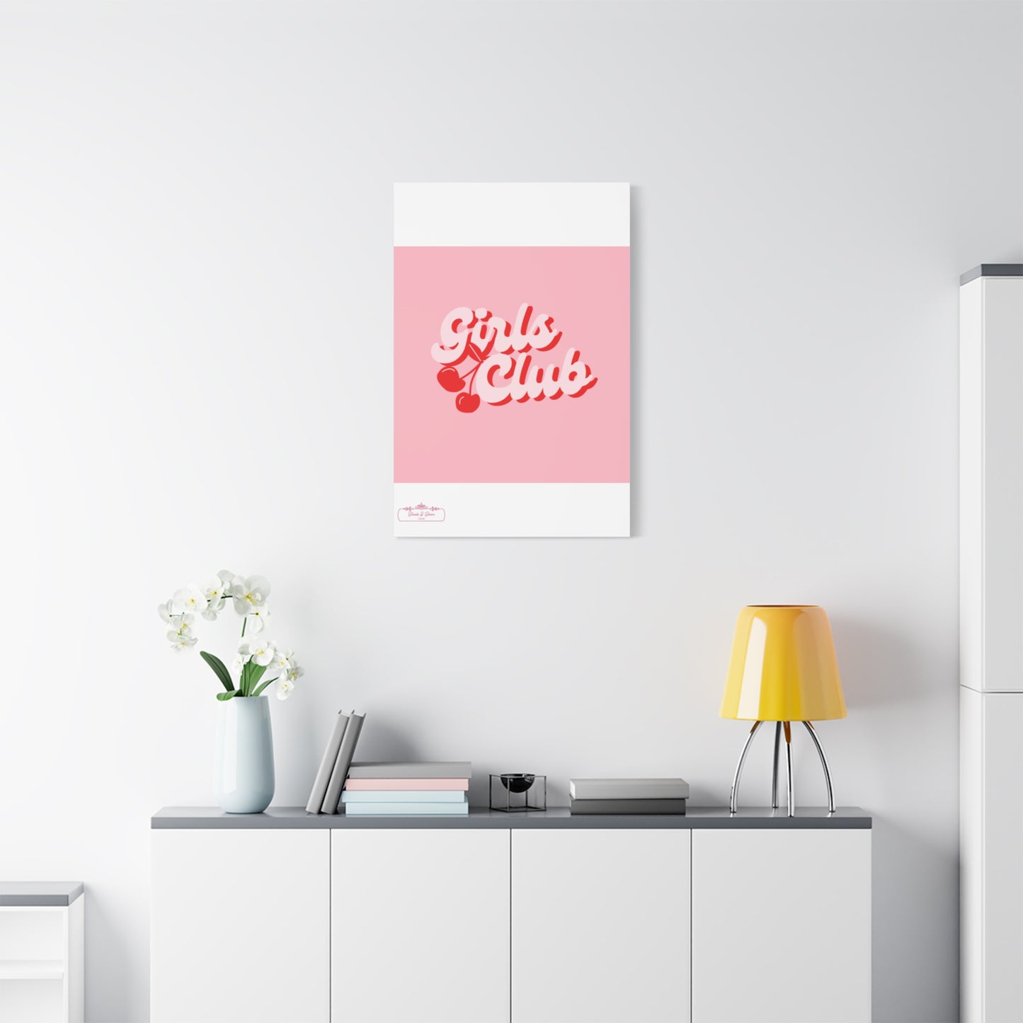 "Girls Club" Pink Trendy Canvas Poster