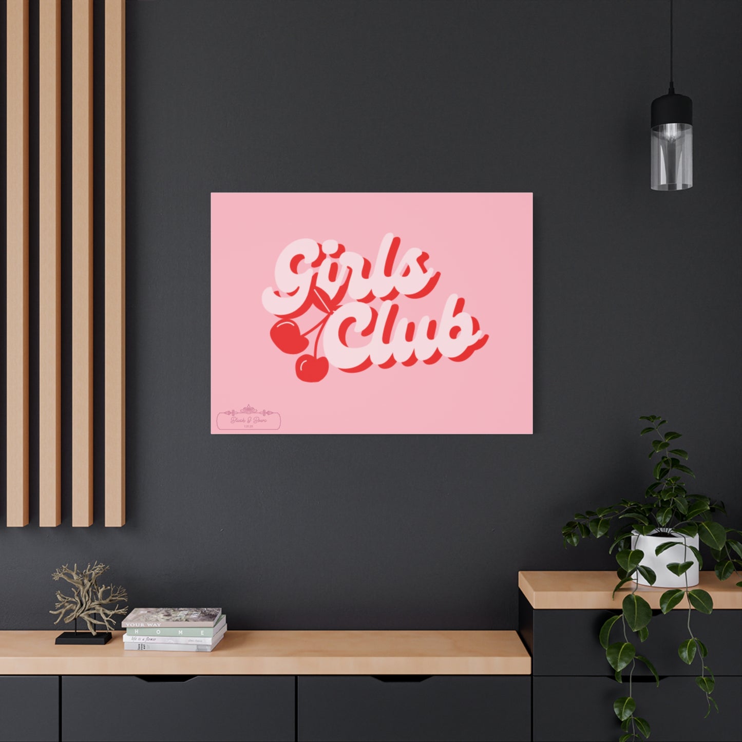 "Girls Club" Pink Trendy Canvas Poster