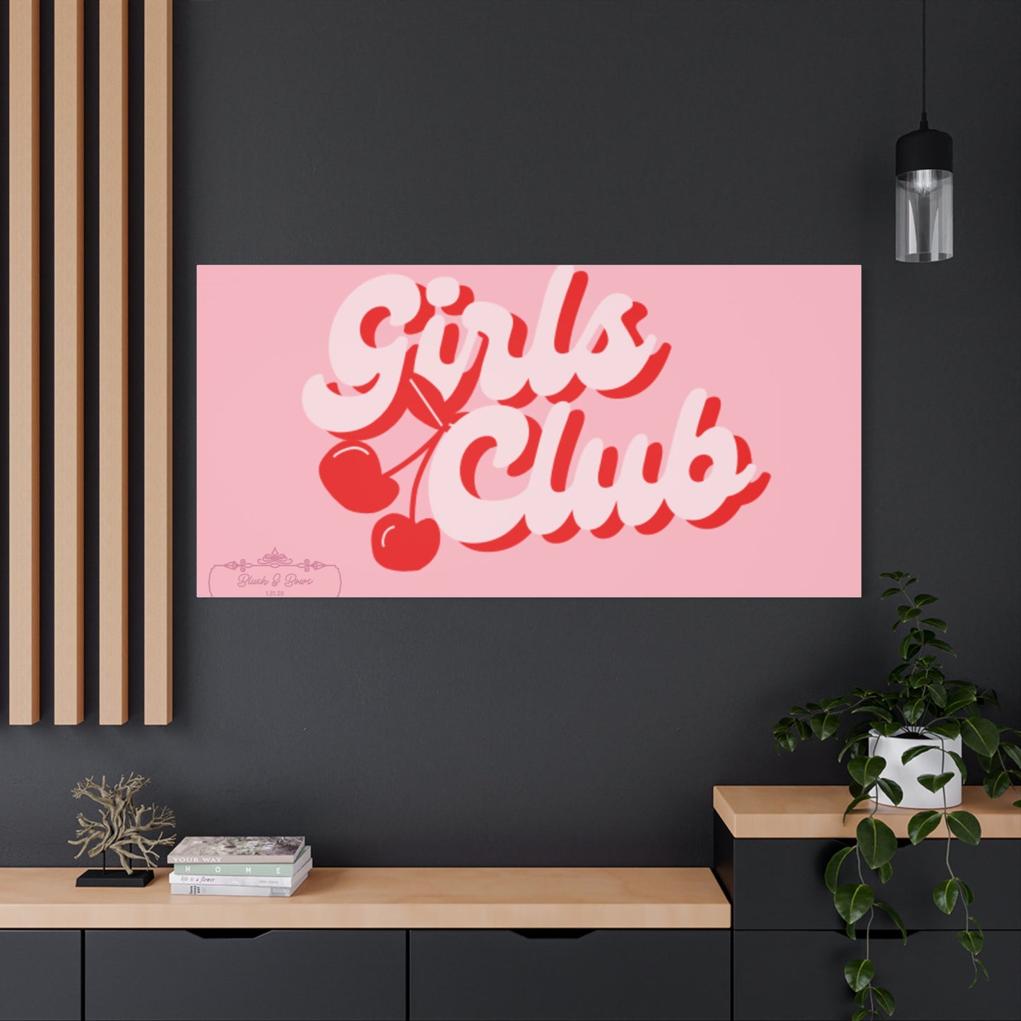 "Girls Club" Pink Trendy Canvas Poster