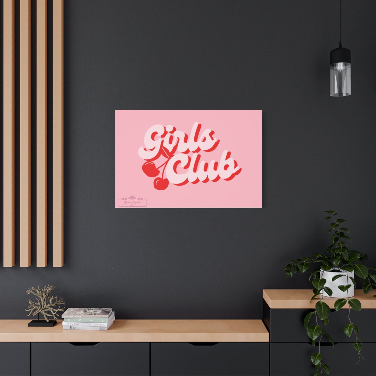 "Girls Club" Pink Trendy Canvas Poster