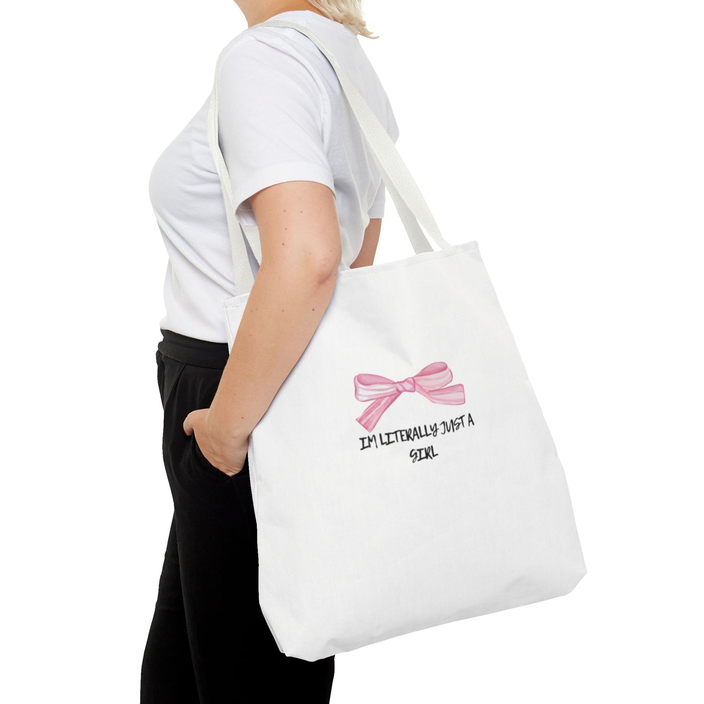 "Im Literally Just A Girl" Tote Bag (AOP)