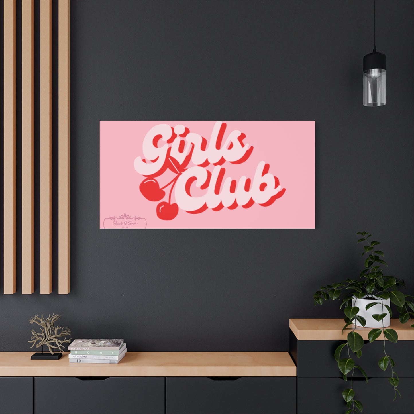 "Girls Club" Pink Trendy Canvas Poster