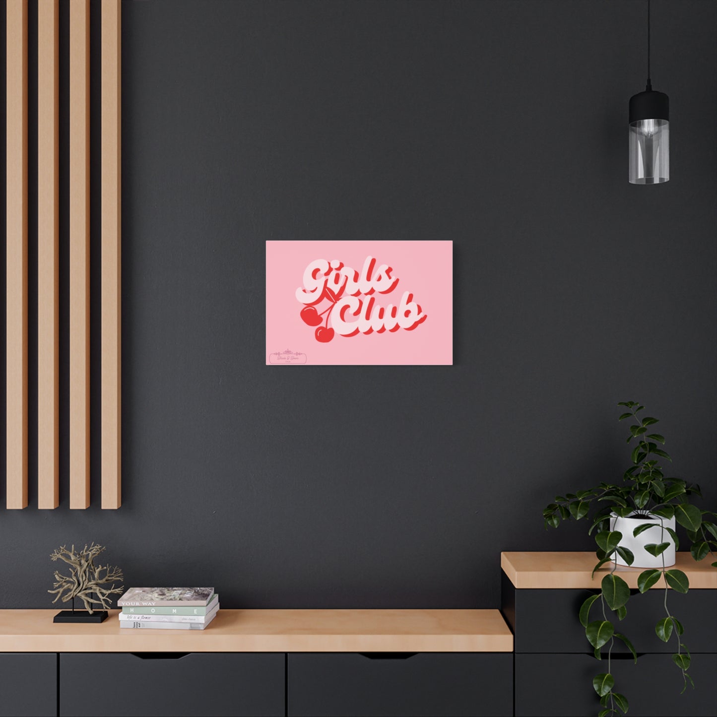 "Girls Club" Pink Trendy Canvas Poster