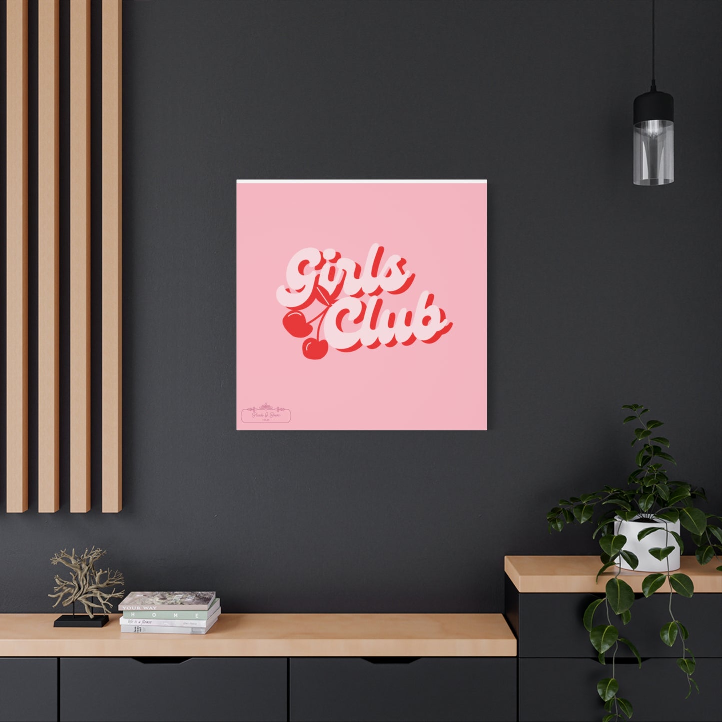 "Girls Club" Pink Trendy Canvas Poster