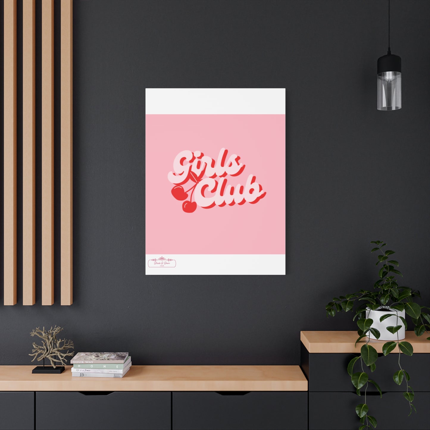 "Girls Club" Pink Trendy Canvas Poster